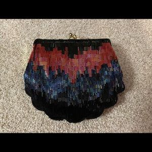 Beaded clutch purse